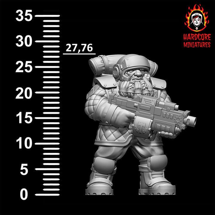 Space Dwarf Veterans Squad with Bolters