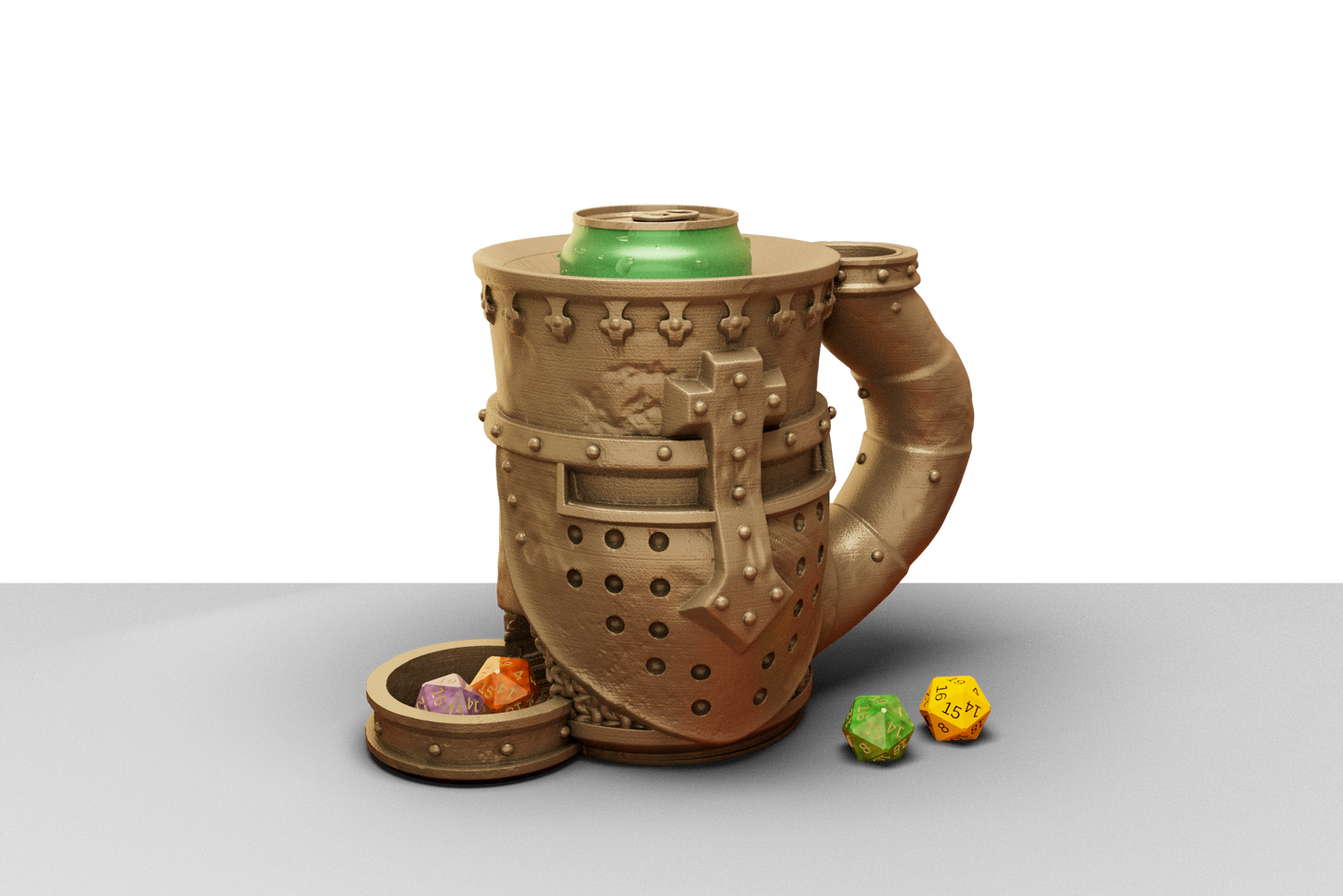 Medieval styled tankard dice towers