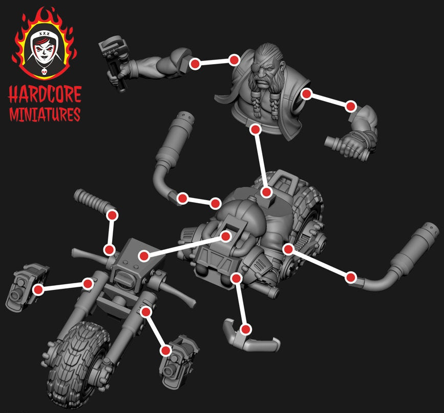 Retro Space Dwarf Bikers