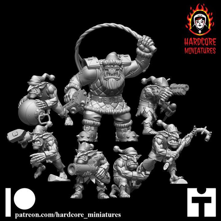 Retro Space Ork Santa Boy & Gobbos