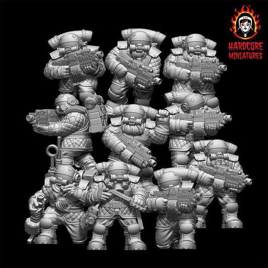 Space Dwarf Veterans Squad with Bolters