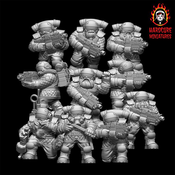 Space Dwarf Veterans Squad with Bolters